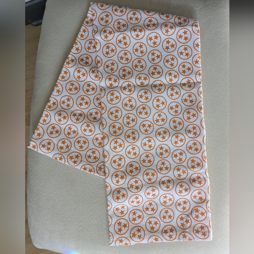 NWOT Orange & White Tennessee Tri-star Tea Towel
